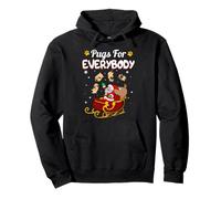 Christmas Pugs For Everybody Santa's Sleigh Pug Dog Lover Sudadera con Capucha