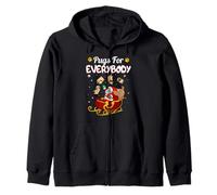 Christmas Pugs For Everybody Santa's Sleigh Pug Dog Lover Sudadera con Capucha