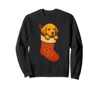 Christmas Puppy in Stocking Cute Holiday Dog Winter Sudadera