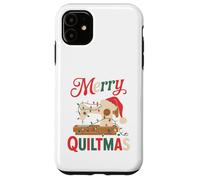 Christmas Quilting Machine with Xmas Light Merry Quiltmas Carcasa para iPhone 11
