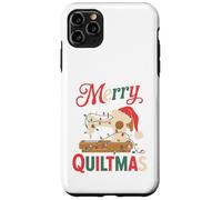 Christmas Quilting Machine with Xmas Light Merry Quiltmas Carcasa para iPhone 11 Pro MAX