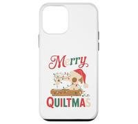 Christmas Quilting Machine with Xmas Light Merry Quiltmas Carcasa para iPhone 12 Mini