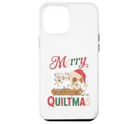Christmas Quilting Machine with Xmas Light Merry Quiltmas Carcasa para iPhone 12 Pro MAX