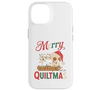 Christmas Quilting Machine with Xmas Light Merry Quiltmas Carcasa para iPhone 14