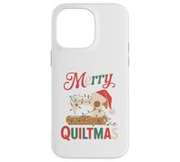 Christmas Quilting Machine with Xmas Light Merry Quiltmas Carcasa para iPhone 14 Pro MAX