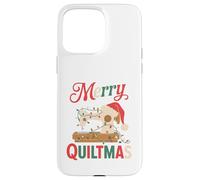 Christmas Quilting Machine with Xmas Light Merry Quiltmas Carcasa para iPhone 15 Pro MAX