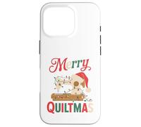 Christmas Quilting Machine with Xmas Light Merry Quiltmas Carcasa para iPhone 16 Pro
