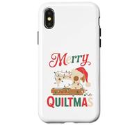 Christmas Quilting Machine with Xmas Light Merry Quiltmas Carcasa para iPhone X/XS