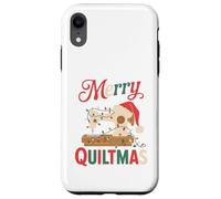 Christmas Quilting Machine with Xmas Light Merry Quiltmas Carcasa para iPhone XR