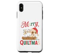 Christmas Quilting Machine with Xmas Light Merry Quiltmas Carcasa para iPhone XS MAX