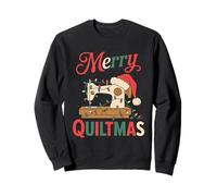 Christmas Quilting Machine with Xmas Light Merry Quiltmas Sudadera