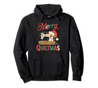 Christmas Quilting Machine with Xmas Light Merry Quiltmas Sudadera con Capucha