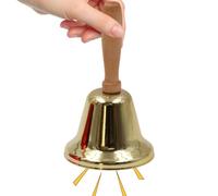 Christmas Rattle Bell with Wooden Handle | Decorative Metal Holiday Ornament 12x6.3cm Lightweight 40g Festive Party Home Workplace Farmhouse Mantle Store Table Seasonal