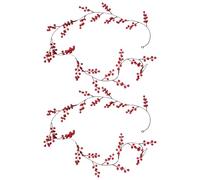 Christmas Red Berries Garland - 78 pulgadas Vine, Artificial Red Berries Garland for Indoor and Outdoor Use | Faux Winter Wreath for Fireplace, abrigo, Window, Door, Stair, Tree, Garden, Yard, 2