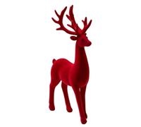 Christmas Reindeer, 3D Resin Flocked Elegant Statue, Holiday Table Decor
