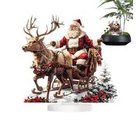 Christmas Reindeer Sleigh Santa Claus Decoration | 14x15cm Holiday Santa Reindeer Sleigh Desktop Ornament | Careful Attention To Detail Reindeeer Sleiigh Santas Collectible Miniature For Home Decor
