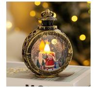 Christmas Retro Night Light Retro Christmas lamp - Festive LED nights lights for windowsill & living room Battery Operated Candle Desk Lamps Lantern Thanksgiving Decoration(Brown-Santa Claus-1pc)