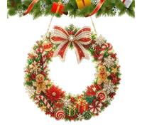 Christmas Rhinestone Art Kits - 2D DIY Crystal Wreath Ornament Kitb