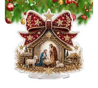 Christmas Rhinestone - Kit de pintura para decoración navideña | Kit de pintura artística de ángel con diamantes de imitación para fiestas navideñas, estantería, entrada, mesita de noche