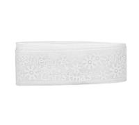 Christmas Ribbon 1 Inch x 5 Yards | Printed Snowflakes Pattern for DIY Crafts/Present Wrapping/Home Decor | Soft Chiffon Material, Red & White Colors (White (5 yards))