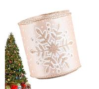 Christmas Ribbon | 6.5 Ft Champagne Color Holiday Ribbonn | Wedding Birthday Celebration Craft Ribbons for Tree, Bows Making, Wreath Supplies, Gift Wrapping Garland, Floral Arrangements