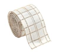 Christmas Ribbon - Christmas Tree Ribbon | 6.5 Ft Webbing Decoration | Champagne Color Craft Ribbons for Present Wrapping, Tree Decor, Bow, Garland | Christmâs Ribbons Gift Box with Bow Tie