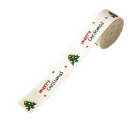 Christmas Ribbon - Festive Holiday Decoration | 2.2 Yards Reusable Printed Festive Ribbon for Christmas Tree Decorations, Card Making, Bows, Wreaths, Ornaments, Indoor/Outdoor Party Decor