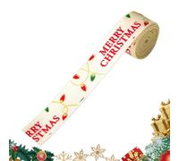 Christmas Ribbon for Crafts - 2 Meter Christmas Ribbon | 2.2 Yards Festive Reusable Printed | Wired Christmâs Crafts Wrapping Ribbons for Door Wall Party Room Yard Paper Ornament Wreath Box Card