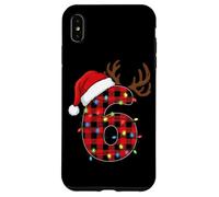 Christmas Rindeer Plaid Number 6 Carcasa para iPhone XS MAX