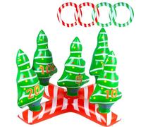 Christmas Ring Toss Game Inflatable Christamas Tree Rings Toss Toys,Christmas Toss Games Props Christmas Game for Kids,Adult Family Xmas Indoor Outdoor Party,Christmas Stocking Filler Games