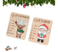 Christmas Roll-a-Reindeer Puzzle Game, Rolls The Dice, Place The Reindeer Pieces According To The Number You Roll - Xmas Wood Puzzle Board Game, Interactive Xmas Puzzles Gift Idea (A+B)