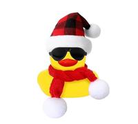 Christmas Rubber Duck, Holiday Squeaky Toy, Cute Floating Duck Figurine, Festive Sunglasses & Scarf Hat, Car Dashboard Decoration, Bath GiftDuck for Kids Adults Home Decor, Yellow