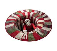 Christmas Rug - Optical Illusion Rug, 3D Illusion Mat Christmas Decorations, Round Area Rugs, Skull Funny Quilted Entryway Area Rugs For Kitchen Entrance Indoor Bathroom Bedroom Winter