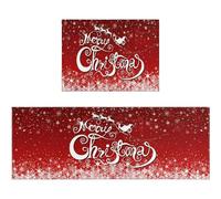 Christmas Rugs,Christmas Rug Set,Increase Resistance, Prevent Displacement,Clear Printing, Easy To Manage,Increase Holiday Atmosphere, For Hallway, Living Room, Kitchen, LJJY-KK
