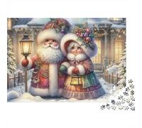 Christmas Santa Couple Colourful Santa & Mrs Claus 1000 Pcs Puzzle for Adults Beautiful Decoration Puzzle Fun Present 38x26cm/1000pcs