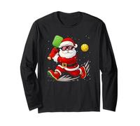 Christmas Santa Playing Pickleball Pajama Toddler Boys Kids Manga Larga
