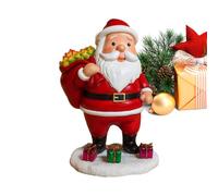 Christmas Santa - Resin Santaclaus Figurines, Mantle Christmas Decoration With Solar Lights And Full Gift Bag On The Back, Santaclaus Ornament | For Home Tabletop Bookshelf Festival New Year Holiday