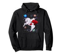 Christmas Santa Riding Unicorn In Space Funny Xmas Sudadera con Capucha
