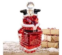 Christmas Santa Stuck in Chimney Drinkware Glass Whiskey Bottle Empty