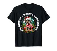 Christmas Sausage Dog Walking In A Weenie Wonderland Wiener Camiseta