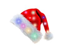 Christmas Savings Deals! ESULOMP Christmas Decorations, Light Up Christmas Hat Santa Hat with LED Lights Flashing Santa Hat for Adults and Kids