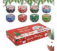 Christmas Scented Candles, 8 piezas Holiday Decor Set for Winter Nights, Festive Aromatherapy Candles with Seasonal Scents, Home Atmosphere Enhancer for Living Room, Fireplace, Bedroom