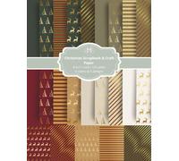 Christmas Scrapbook Paper Book - 28 Boho Holiday Designs Printed Double-Sided: Red, Green & Gold Decorative Craft Paper Pad for Scrapbooking, Cardmaking, Journals & DIY Christmas Crafts
