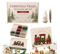 Christmas Sea Glass Art Kit - Handmade DIY Mosaic Craft Set & Ornaments