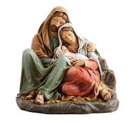 Christmas Season Figurines Avalon Gallery Figuras navideñas de José y María con Jesús, Centro de Mesa, Figura de belén, 6 Pulgadas, Familia Sagrada Durmiente