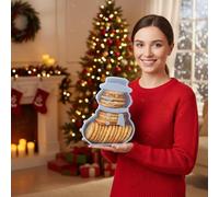 Christmas Serving Tray - Snowman Tree with Lid, Holiday Platters and Snack Serving Tray for Candy Desserts Cheese Fruit Charcuterie Chocolate Home Decor Office Restaurant