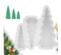 Christmas Silicone Molds 3 Size Christmas Tree Mold Easy Release for DIY Candles Wax Soap Clay