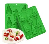 Christmas Silicone Molds, Gnome Design Silicone, 8.86x6.46x0.71 Inches Craft Making Tool for Jelly, Soap, Pudding, Gummy, Cupcake Topper, Clay, Red, Baking Kitchen Accessory
