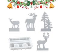 Christmas Silicone Molds, Tree Mold, Elk Plaster Casting Molds, Sturdy Holiday Crafting Tools, Easy Release Epoxy Resin Soap Candle Handicraft Kit for Beginners, 0,31 pulgadas