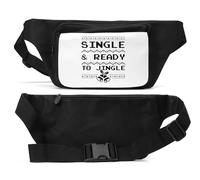 Christmas Single and Ready to Jingle - Riñonera unisex, color negro, Black, Talla única